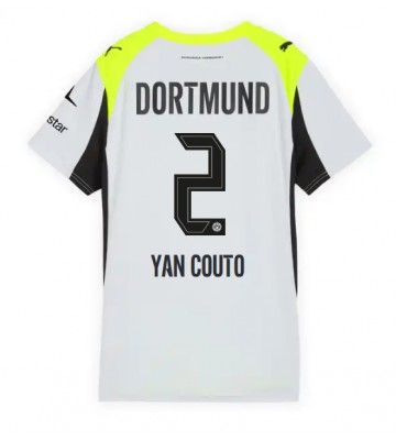 Borussia Dortmund Yan Couto #2 Udebanetrøje Dame 2025-26 Kortærmet
